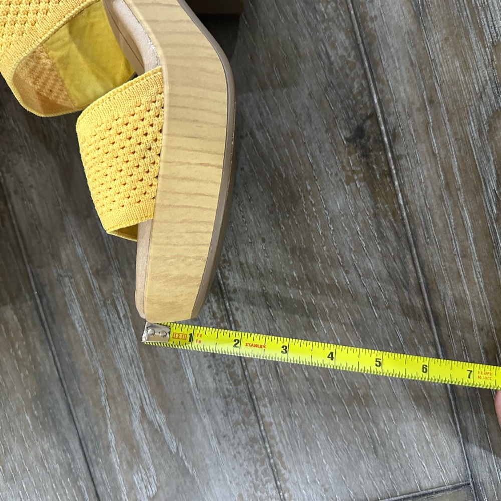 Dr. Scholls Stitch Fix Yellow Chunky Heel Platform Sandals - Picture 9 of 13
